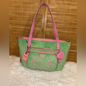 Juicy Couture Tale Weekender Tote Bag - Retro Green NWT Y2K overnight bag 2000s